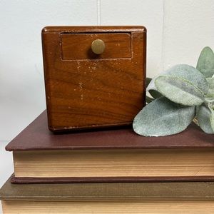Vintage 1930's Unique Wooden Savings Bank Coin Bank Shelf Decor